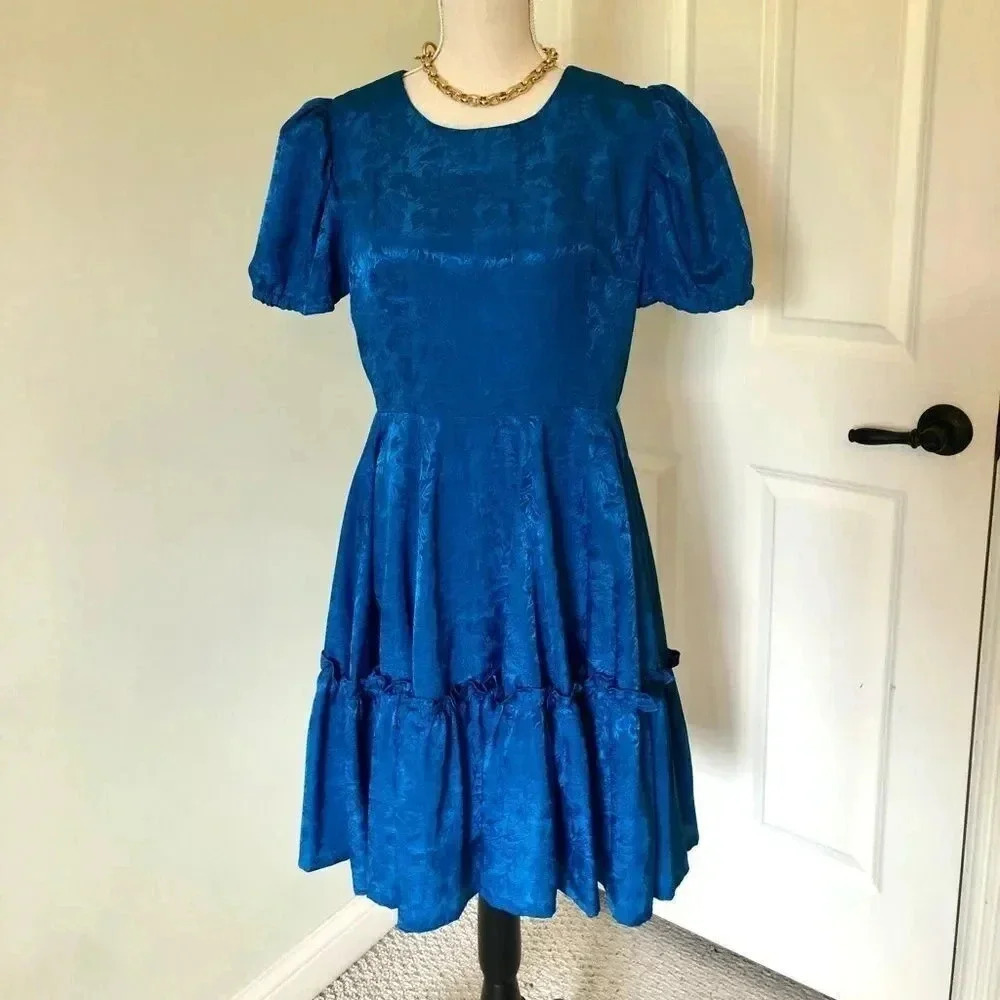 𝅺🎉HP🎉 True Vintage MCM handmade Blue‎ dress size medium
